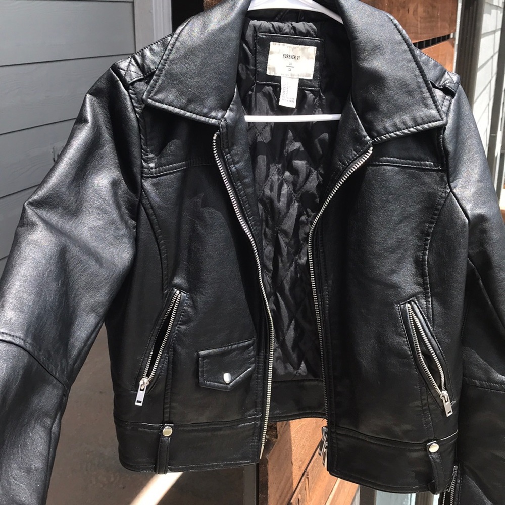 Faux Black Leather Jacket